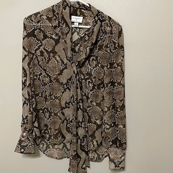 EUC Altazurra for Target Snake Print Tie Blouse - Picture 1 of 3
